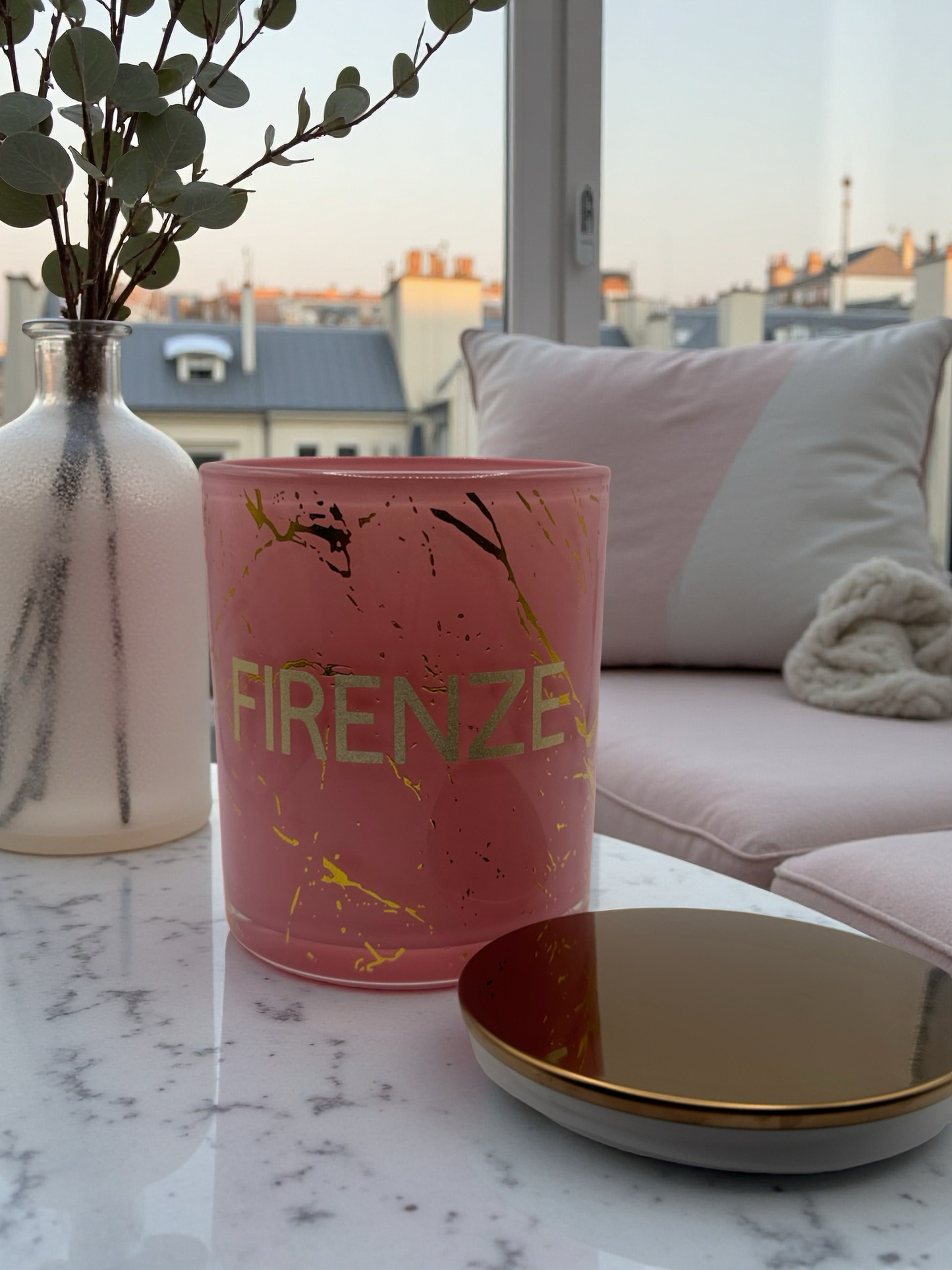 Large Pink/Gold Signature Candle