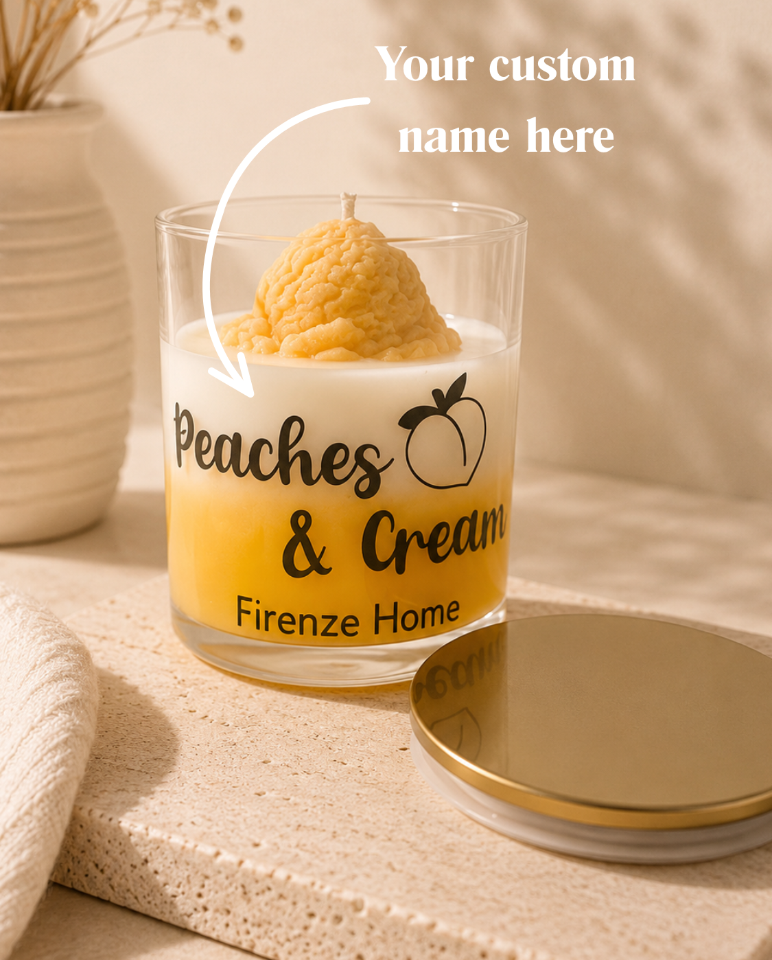 Personalised Peaches & Cream Candle