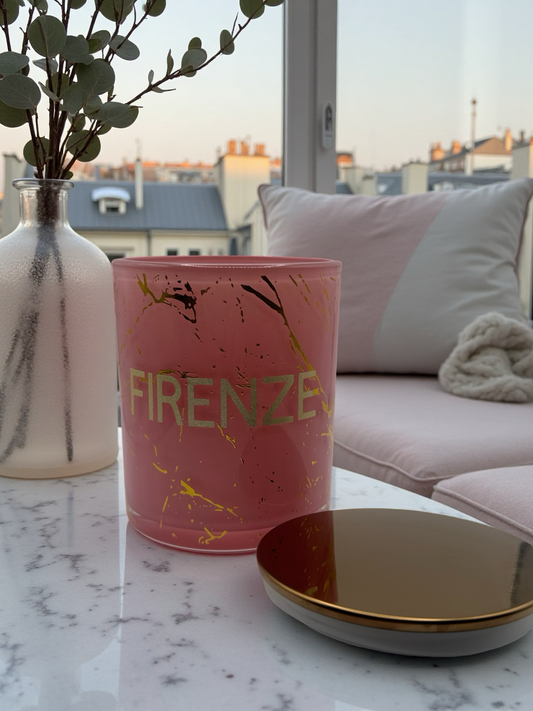 Large Pink/Gold Signature Candle