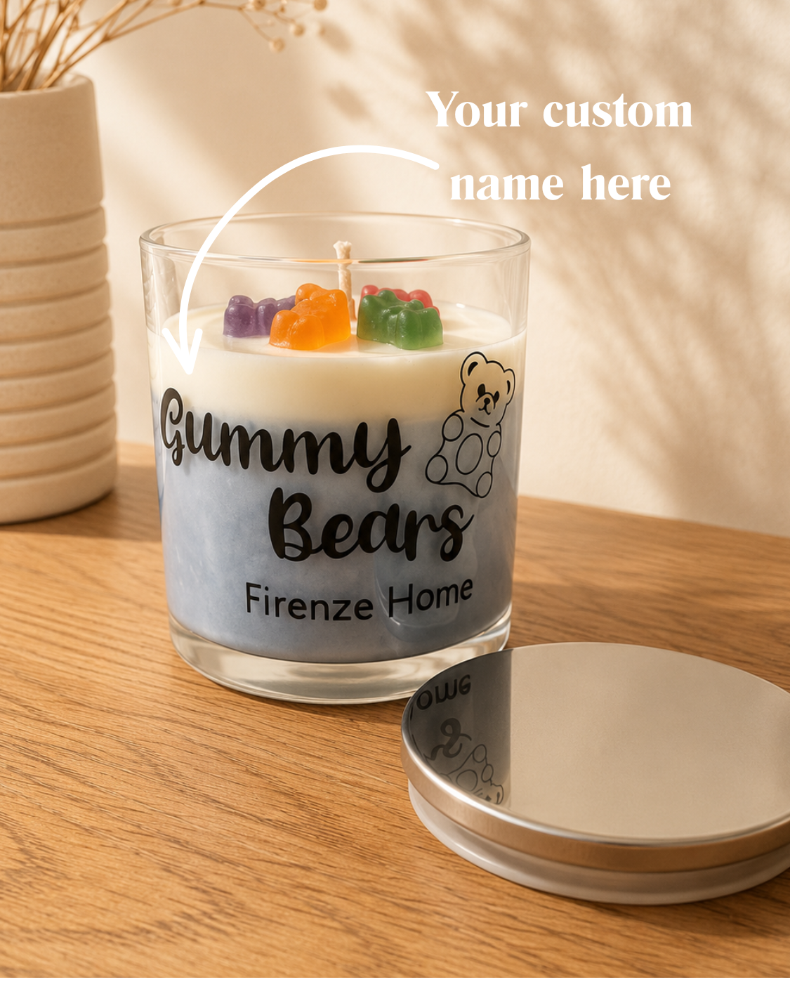 Personalised Cosmic Gummy Bears Candle