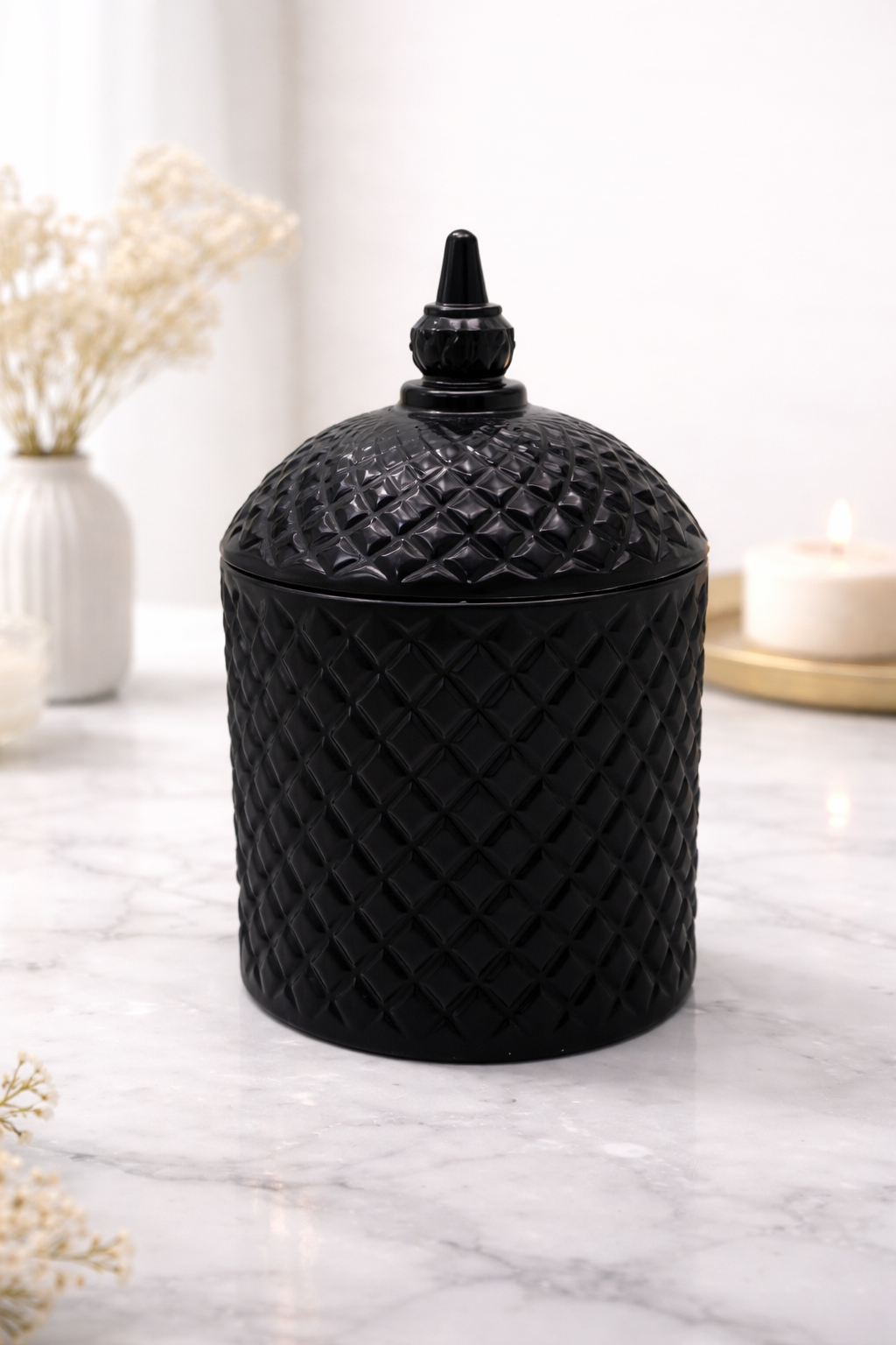 Black Geo Candle